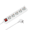 Przedłużacz 5 gniazd 3m typu niemieckiego z przełącznikiem (3x1,5mm) Rebel biały